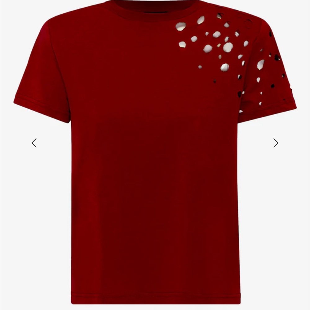 NWT Seroya Caroline T-Shirt in Red Distress